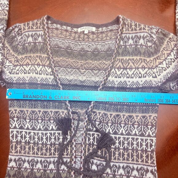 Indigenous One Weave Alpaca Wool Sweater with Front Tie Size Small - Picture 13 of 14